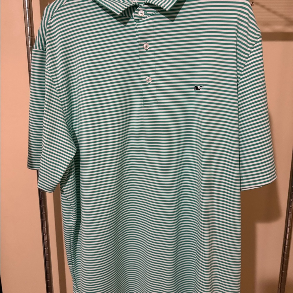 Vineyard Vines Mint Striped Polo Shirt